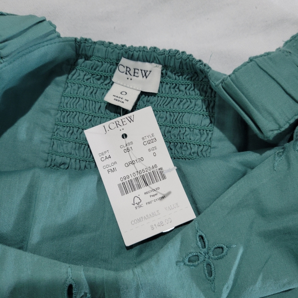 J Crew Factory Eyelet midi dress CI223 NWT SZ 0 - Picture 11 of 13